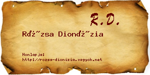 Rózsa Dionízia névjegykártya